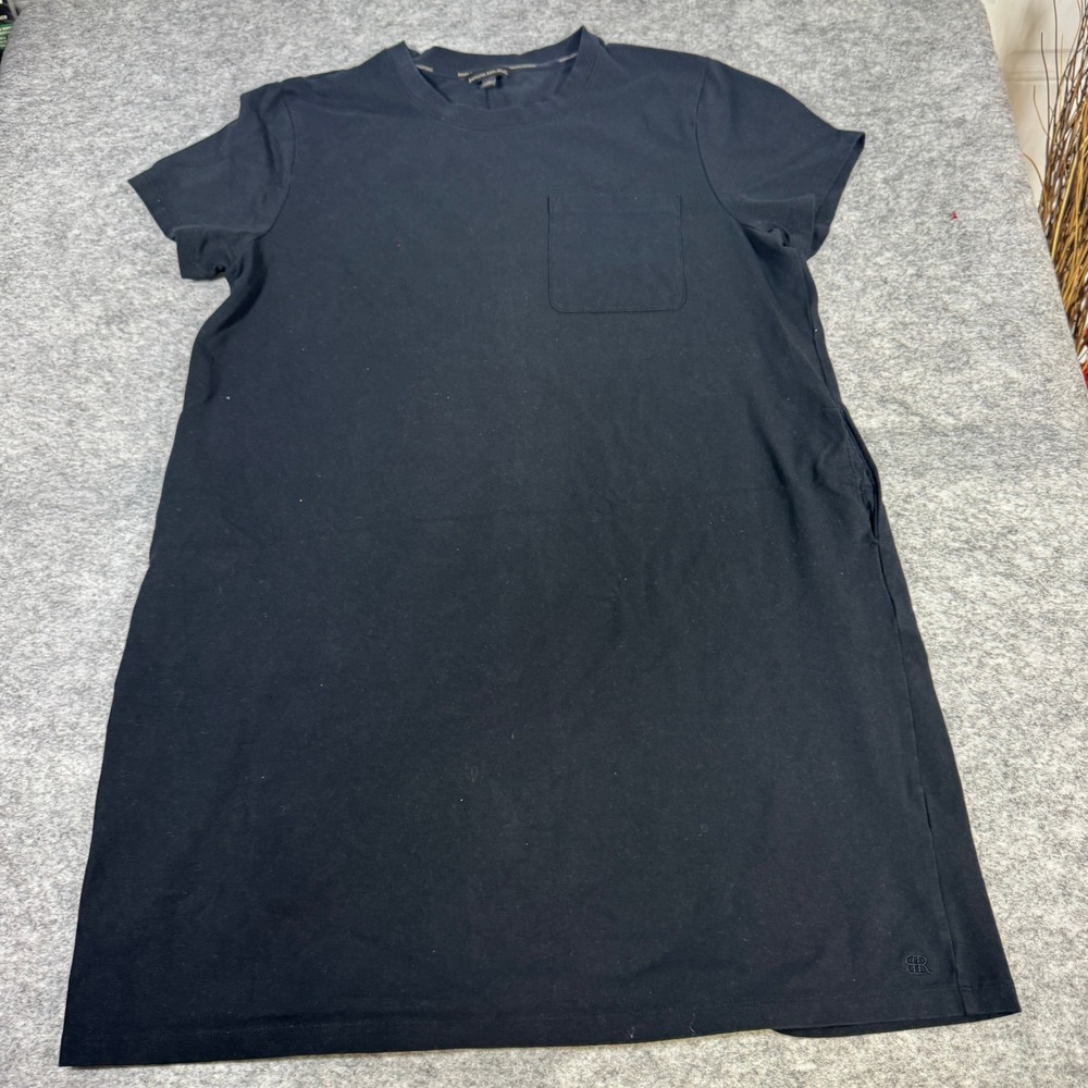 Banana Republic Womens XL Black Cotton Spandex Pocket T-Shirt Mini Dress Pockets